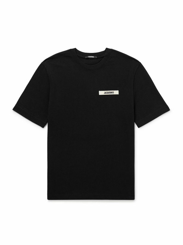 Photo: Jacquemus - Logo-Embroidered Cotton-Jersey T-Shirt - Black