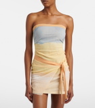 SIR Printed halterneck mesh minidress