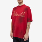 Balenciaga Men's Metal Logo T-Shirt in Red