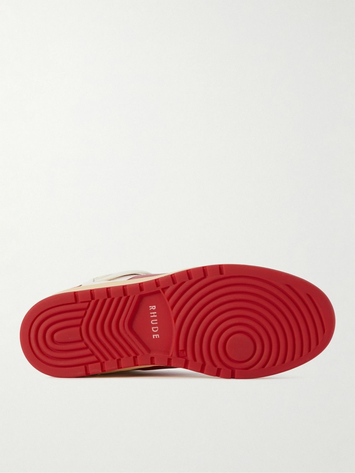 Rhude - Rhecess Colour-Block Distressed Leather Sneakers - White
