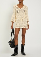 Isabel Marant étoile Zelnie Hooded Crochet-knit Mini Dress Ecru