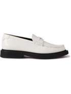 SAINT LAURENT - Anthony Embellished Leather Penny Loafers - White