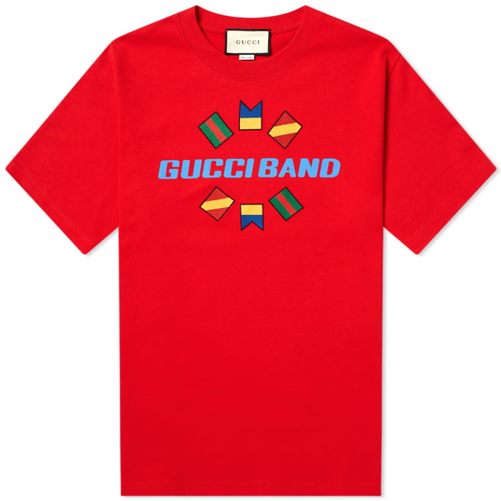 Photo: Gucci Band Flag Logo Tee
