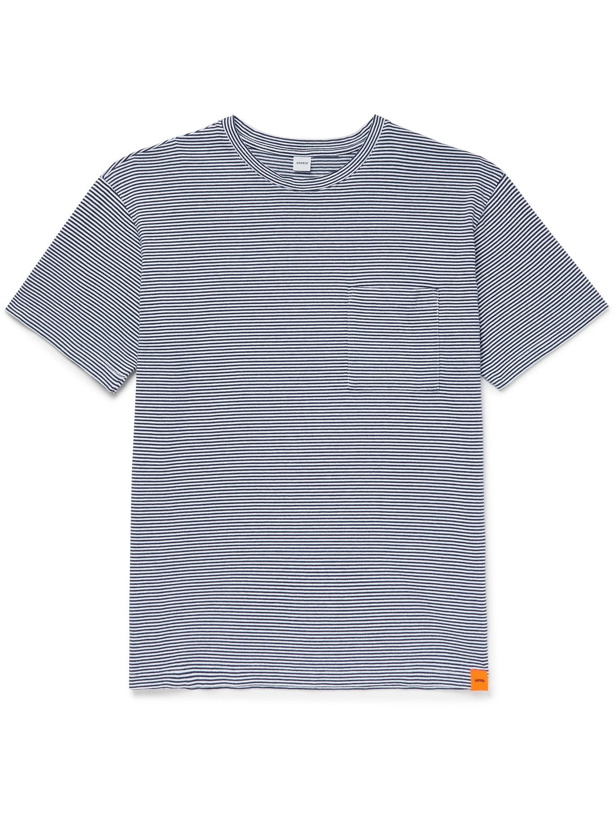 Photo: ASPESI - Striped Cotton-Jersey T-Shirt - Blue - XS