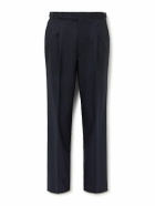 Stòffa - Straight-Leg Pleated Wool Suit Trousers - Blue