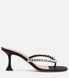 Amina Muaddi Gigi embellished satin thong sandals