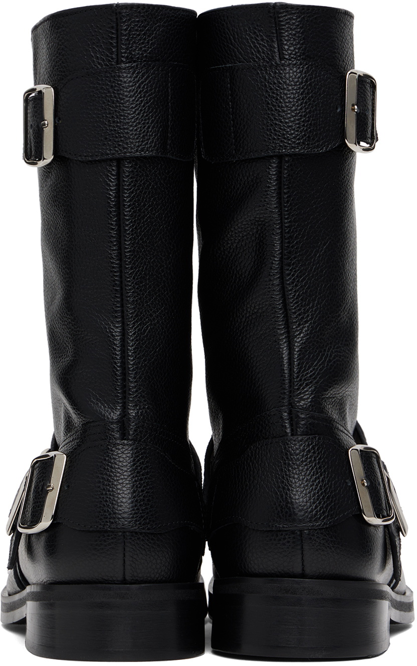 Stefan Cooke SSENSE Exclusive Black Biker Boots Stefan Cooke