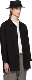 Y's For Men Black Open Collar Shirt
