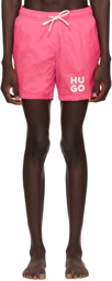 Hugo Pink Drawstring Swim Shorts