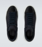 McQueen Oversized suede-trimmed leather sneakers