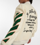 Off-White - Appliqué wool-blend varsity jacket