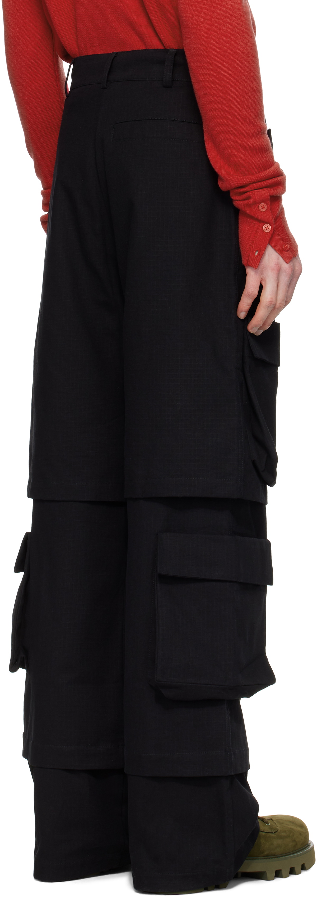 SPENCER BADU Black Safari Cargo Pants