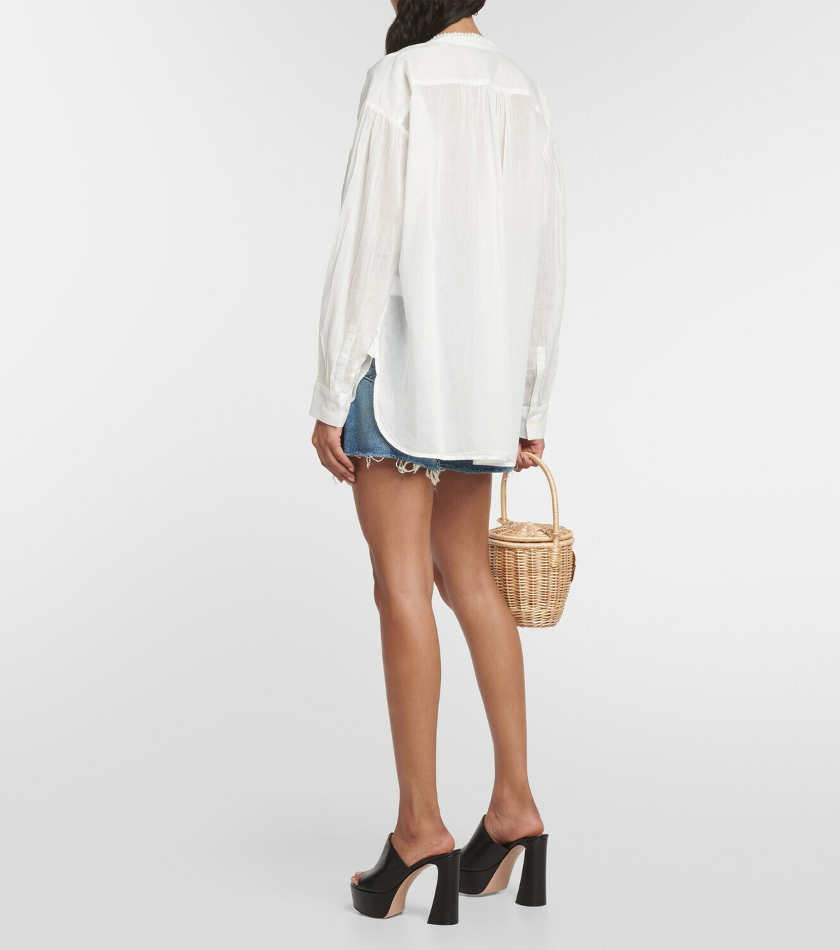 Nili Lotan Marcel oversized cotton voile top
