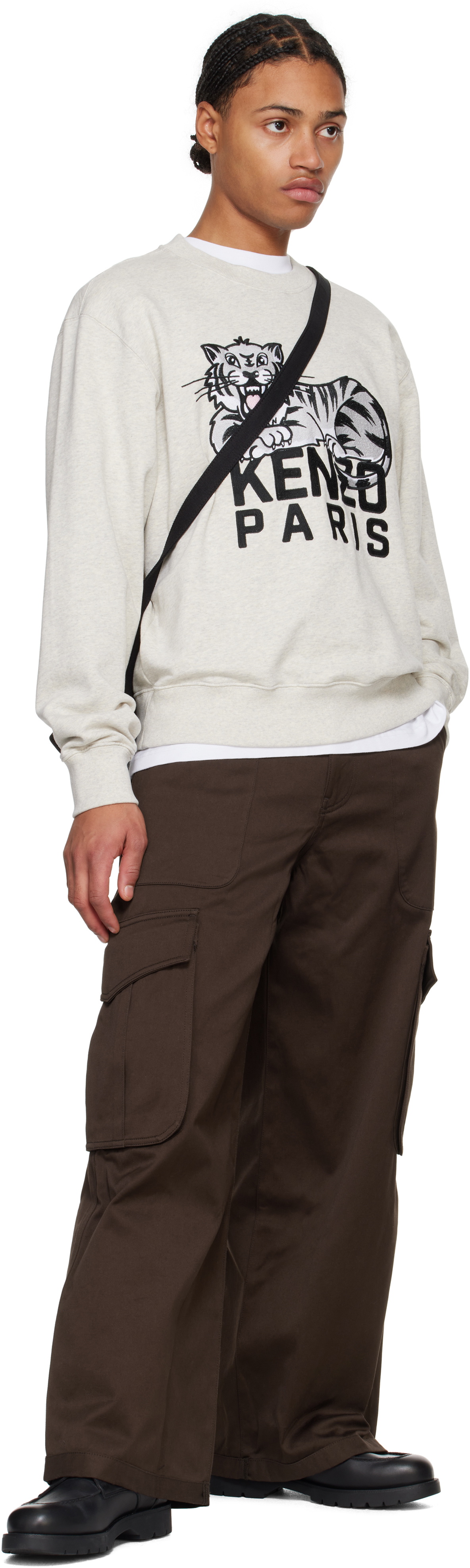 【関税&送料込】Kenzo Happy Tiger Sweatshirt KENZO Happy Tiger' embroidered hoodie in cotton | Men's | KENZO