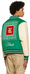 Rhude Green Varsity Jacket
