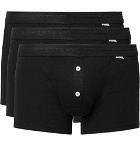 Schiesser - Karl Heinz Three-Pack Cotton-Jersey Boxer Briefs - Black