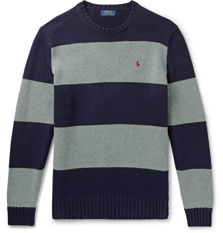 Photo: Polo Ralph Lauren - Striped Cotton Sweater - Gray