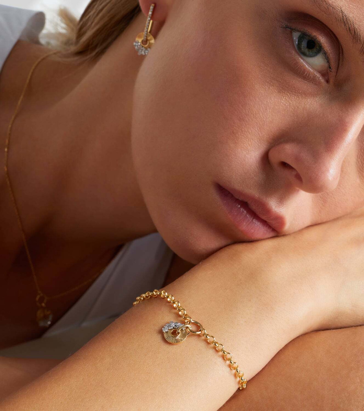 FoundRae Resilience 18kt gold chain bracelet with diamonds