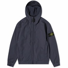 Stone Island Men's Soft Shell-R Hooded Jacket in Navy Blue