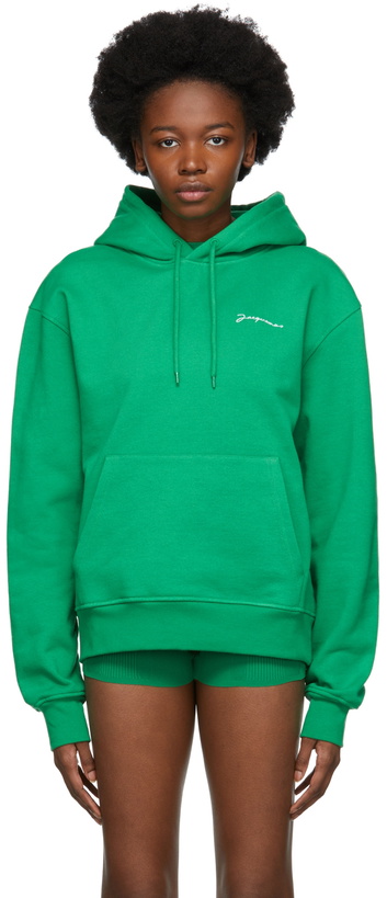 Photo: JACQUEMUS Green 'Le Sweatshirt Brodé' Hoodie