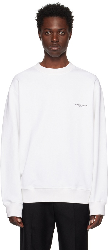 Photo: Wooyoungmi White Square Label Sweatshirt