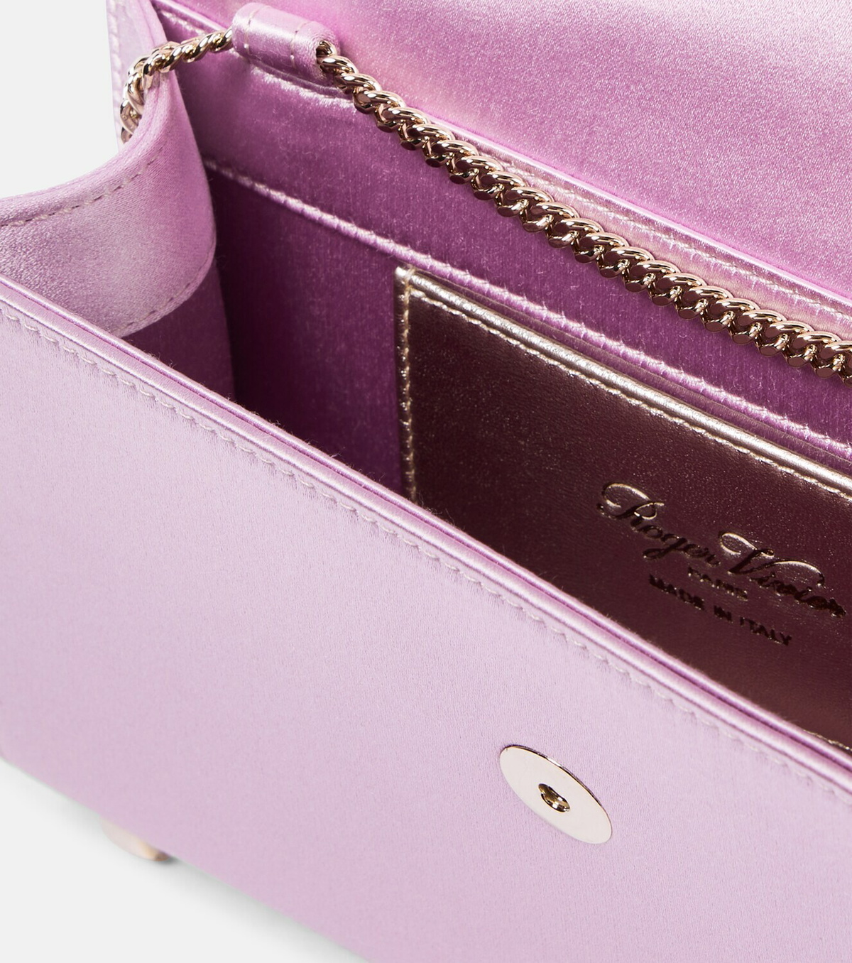 Roger Vivier Envelope Mini embellished satin tote bag Roger Vivier