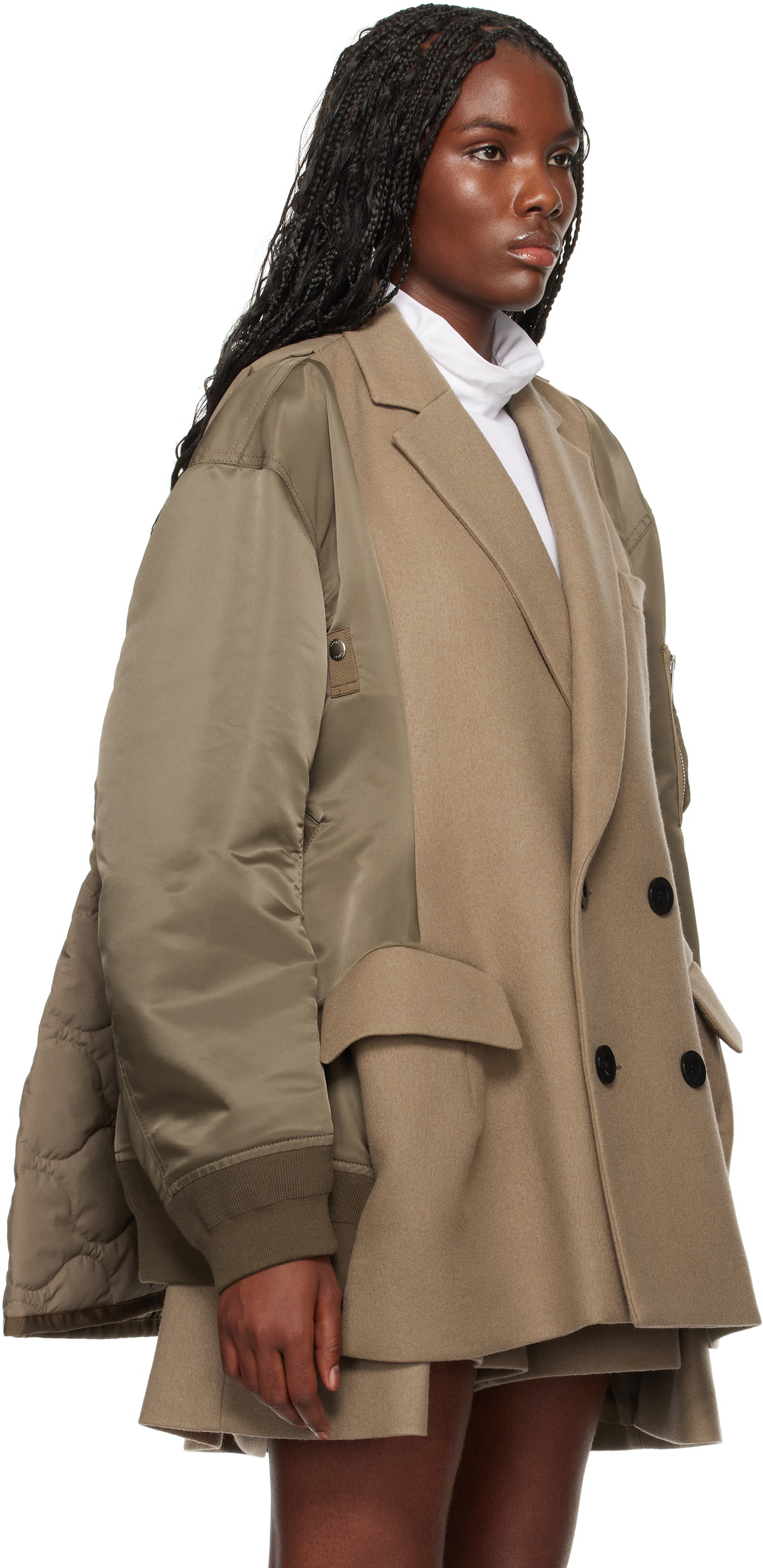 Khaki quilted coat online