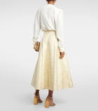 Markarian Marjorie floral brocade midi skirt