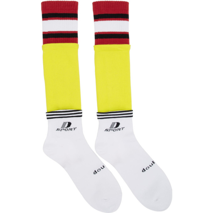 Doublet White and Yellow 3 Layered Sport Socks Doublet