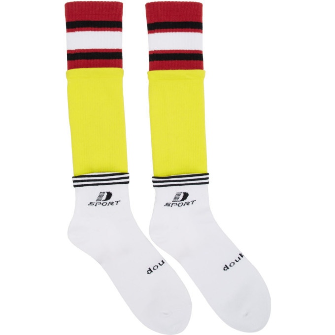 Photo: Doublet White and Yellow 3 Layered Sport Socks