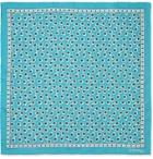 E.MARINELLA - Printed Silk-Twill Pocket Square - Blue