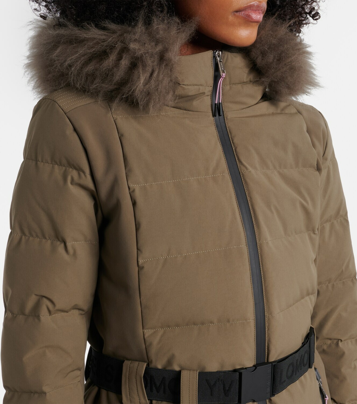 Yves Salomon Doudoune 64cm belted down jacket