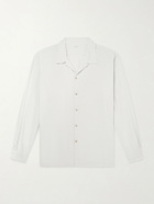 A.PRESSE - Camp-Collar Silk Shirt - Neutrals