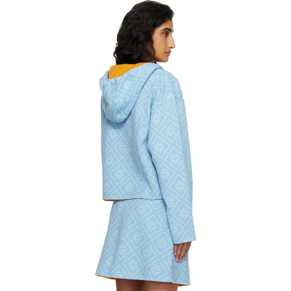 Casablanca Blue Double Faced Wool Hoodie
