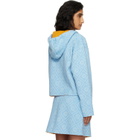 Casablanca Blue Double Faced Wool Hoodie
