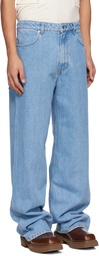 Eckhaus Latta Blue Wide-Leg Jeans