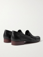 SAINT LAURENT - Swann Woven Leather Loafers - Black - EU 40