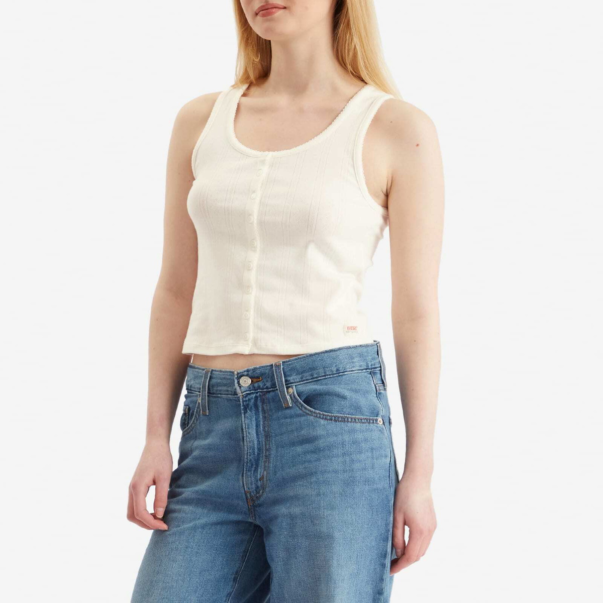 Levi's Women's Levis Pointelle Tank in Gardenia