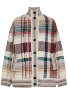Missoni Checked Wool-blend Cardigan White And Red