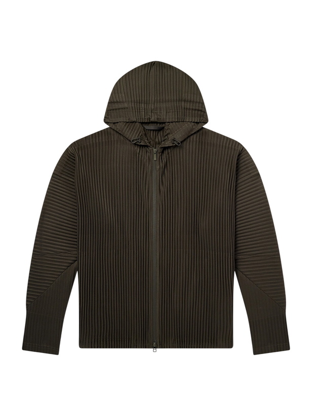 Photo: Homme Plissé Issey Miyake - July Pleated Zip-Up Hoodie - Green