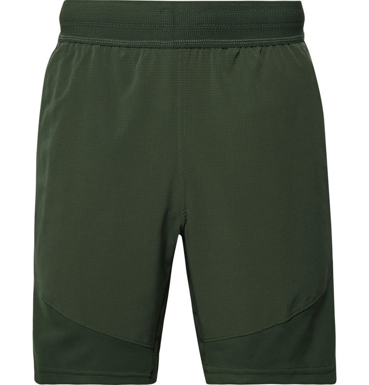 Photo: Nike Training - Flex Tech Pack Ripstop-Panelled Stretch-Jersey Shorts - Dark green