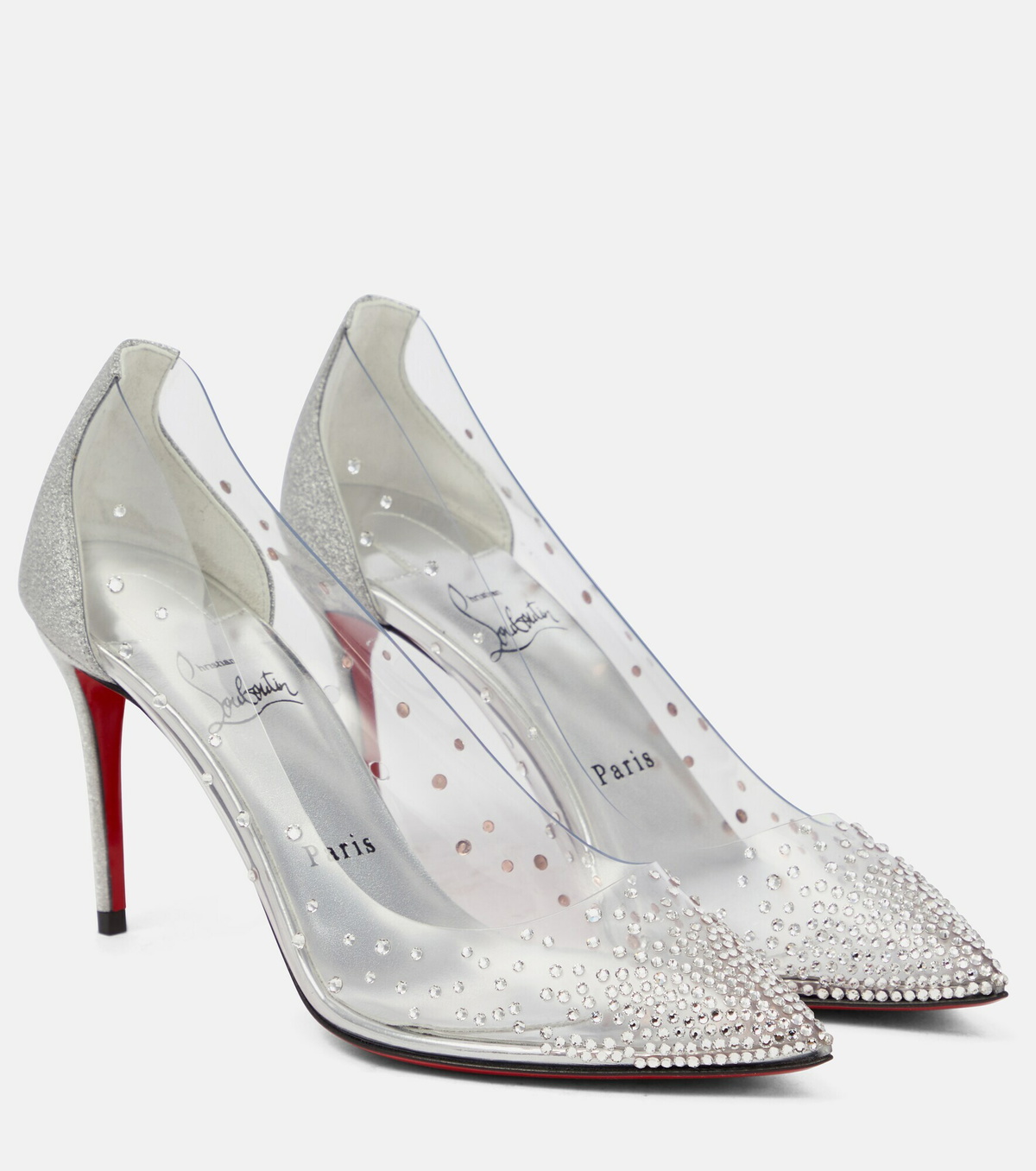 Christian Louboutin Degrastrass 85 Embellished Pvc Pumps Christian Louboutin