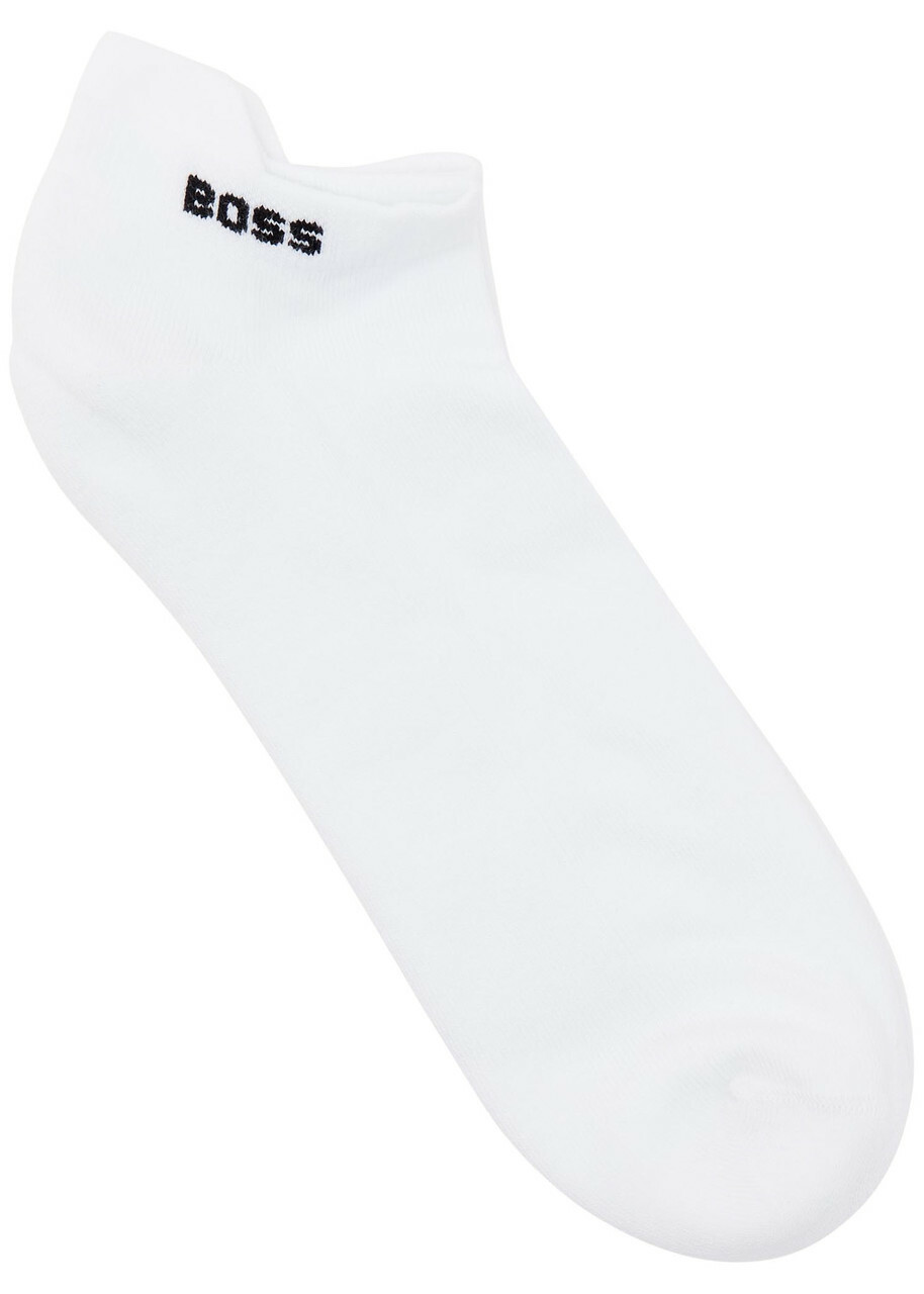 Boss Iconic Cotton-blend Ankle Socks set of Three White