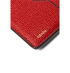 Valextra - Pebble-Grain Leather Cardholder - Red