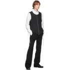 Palomo Spain Black Wool Zip-Front Vest