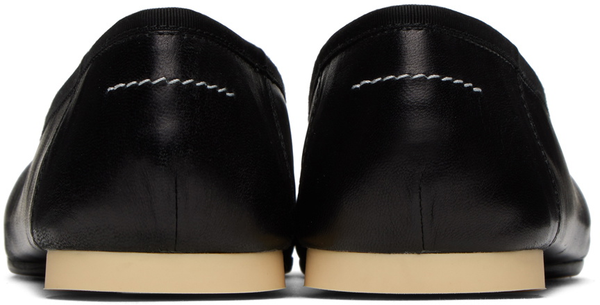 MM6 Maison Margiela Black Square Toe Ballerina Flats