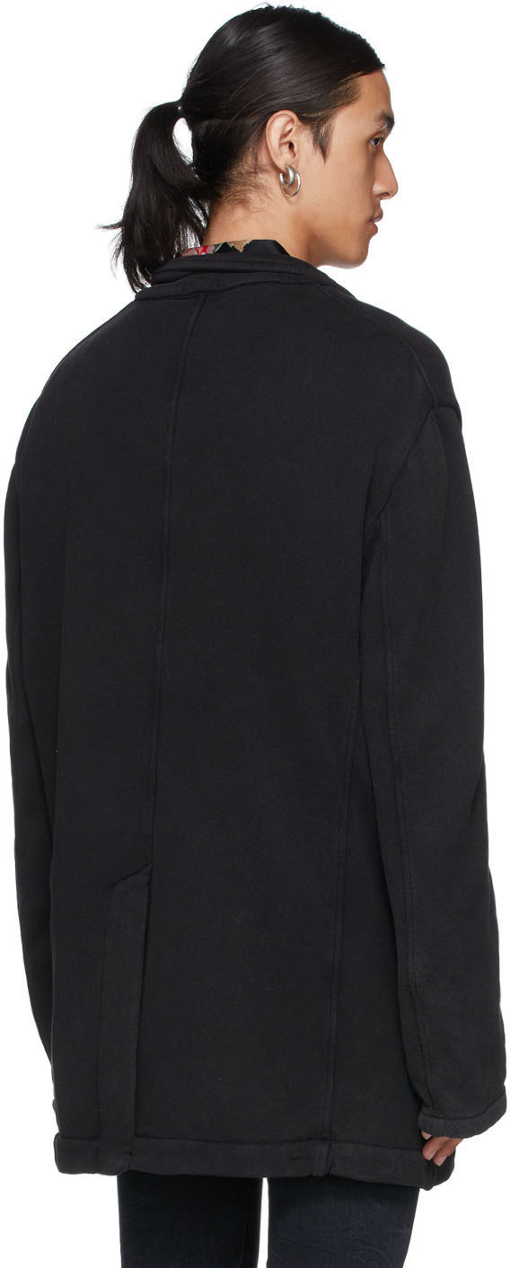 R13 Black Oversized Ragged Blazer R13