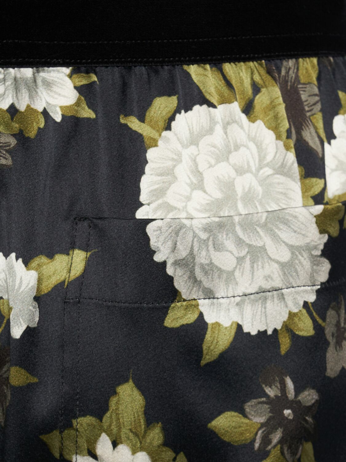 TOM FORD Floral Print Stretch Silk Satin Pants TOM FORD