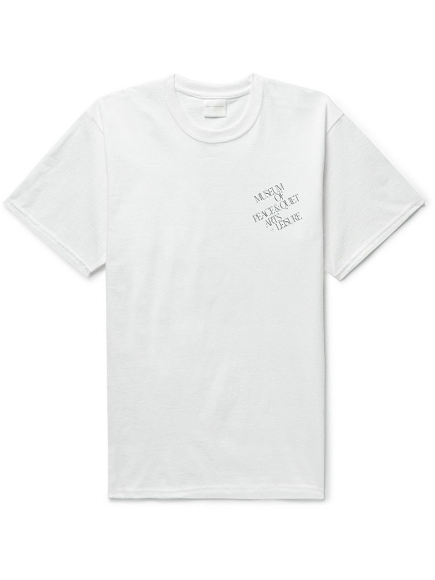 Photo: Museum Of Peace & Quiet - Arts Leisure Logo-Print Cotton-Jersey T-Shirt - White