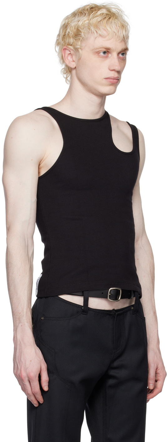K.NGSLEY Black Romain Tank Top